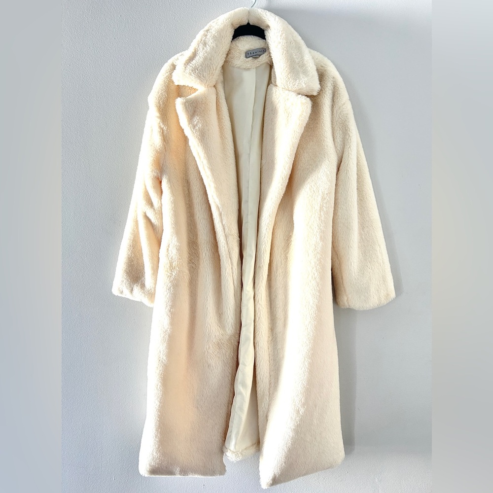 36 Point 5 Cream Teddy Jacket with Side pockets